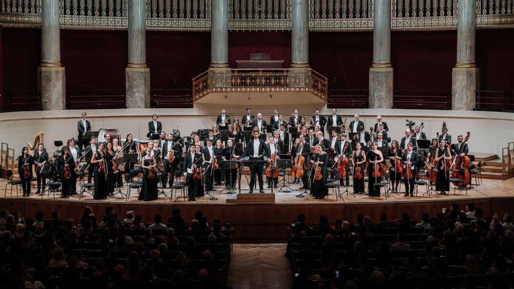 Orchester auf der Bühne im Musikverein Wien
