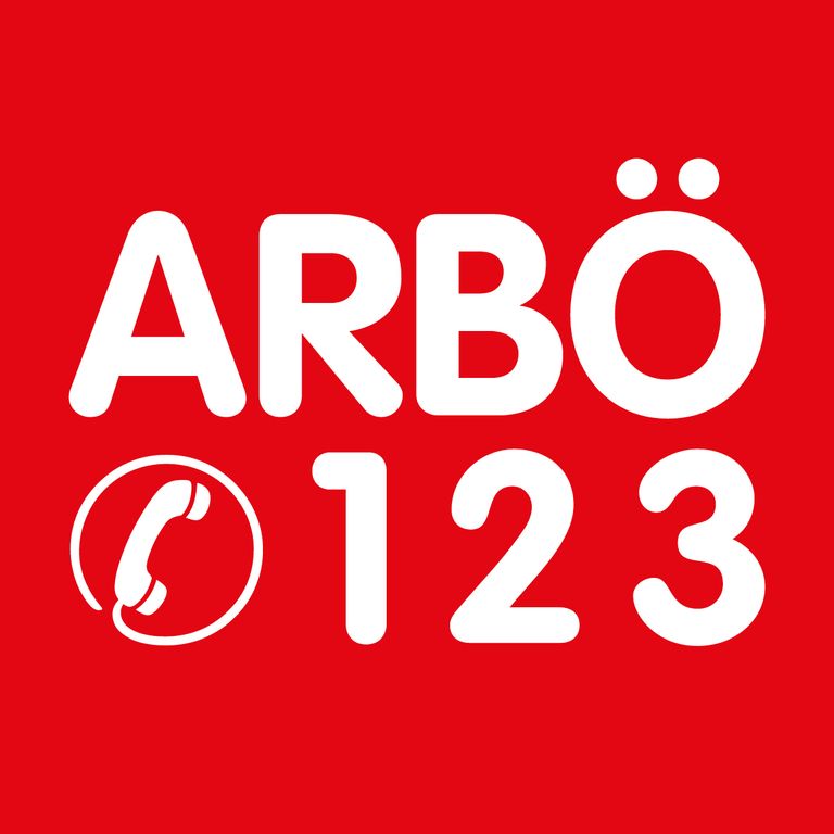 Logo ARBÖ mit weißer Schrift und rotem Hintergrund