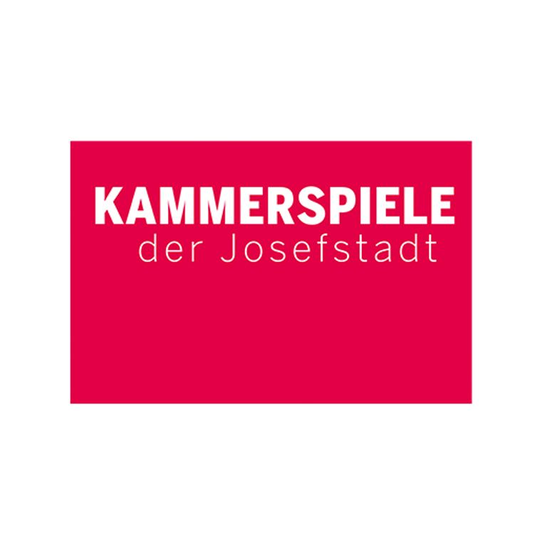 Logo Kammerspiele der Josefstadt auf rotem Hintergrund