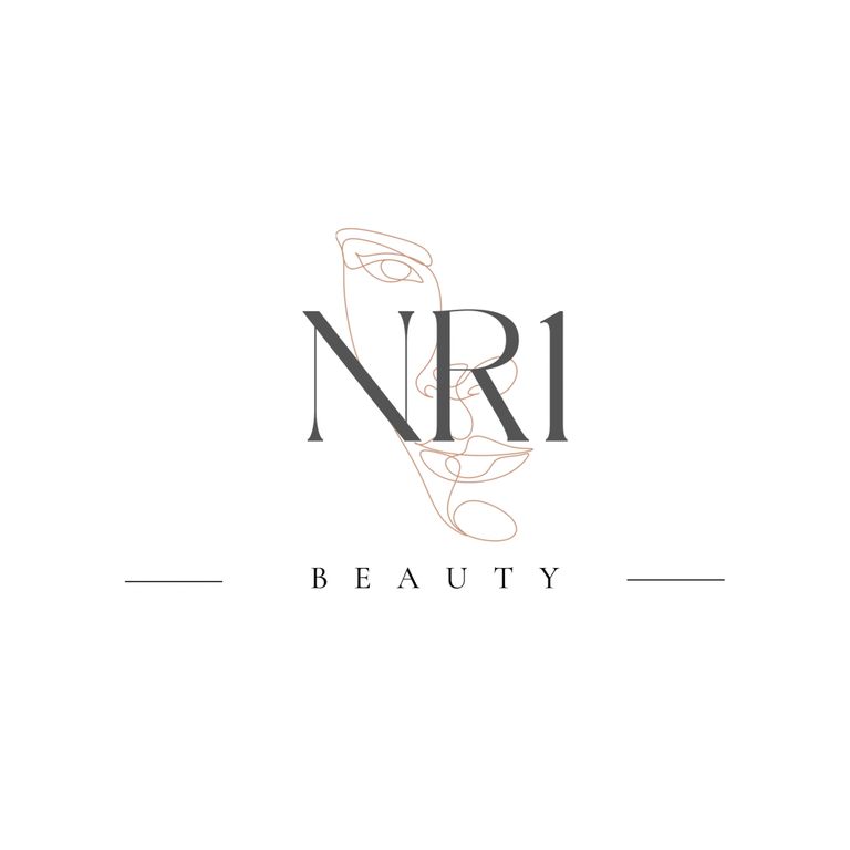 Logo NR1 Beauty mit einer Illustration eines Gesichtes